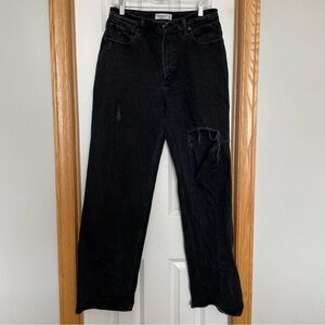 Abercrombie & Fitch Curve Love 90s High Rise Relaxed Jeans Black Size 10 Tall